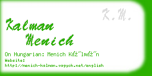 kalman menich business card